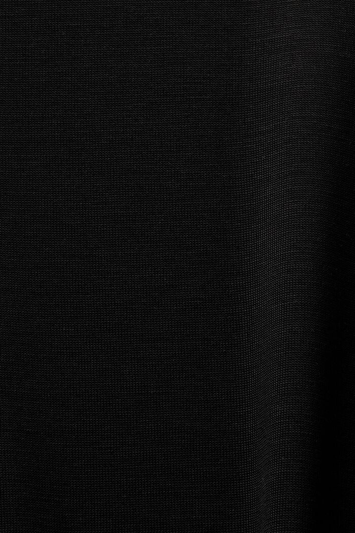 Haut à manches longues et col cheminée en jersey, BLACK, detail image number 4