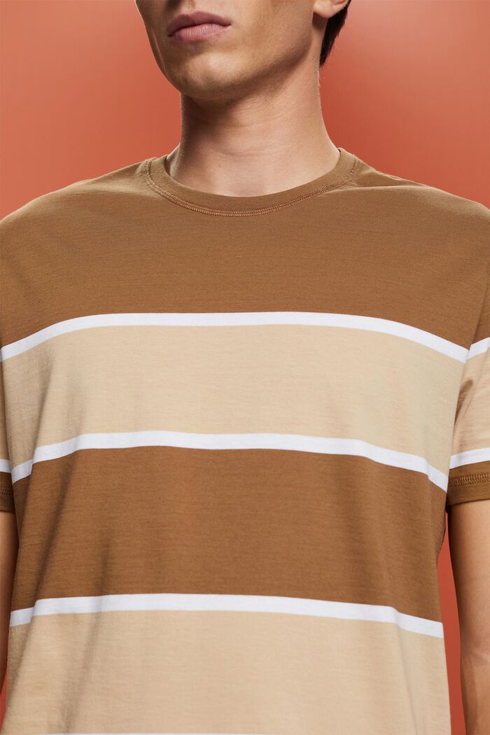 T-shirt rayé, 100 % coton, PALE KHAKI, detail image number 2