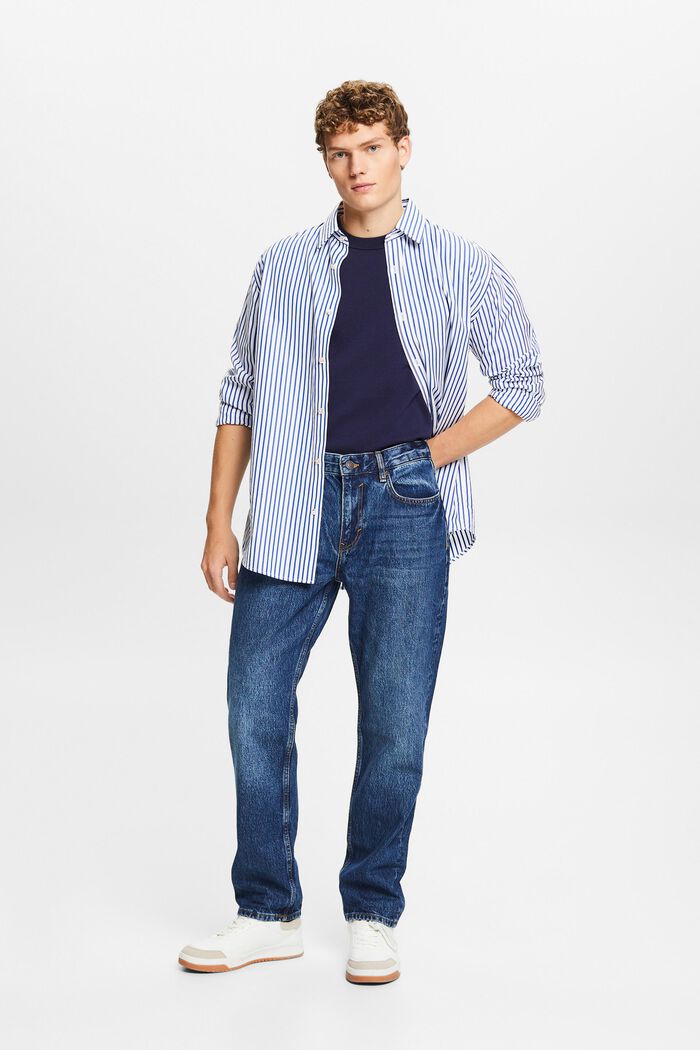 Jeans mit geradem Bein und mittlerer Bundhöhe, BLUE DARK WASHED, detail image number 1