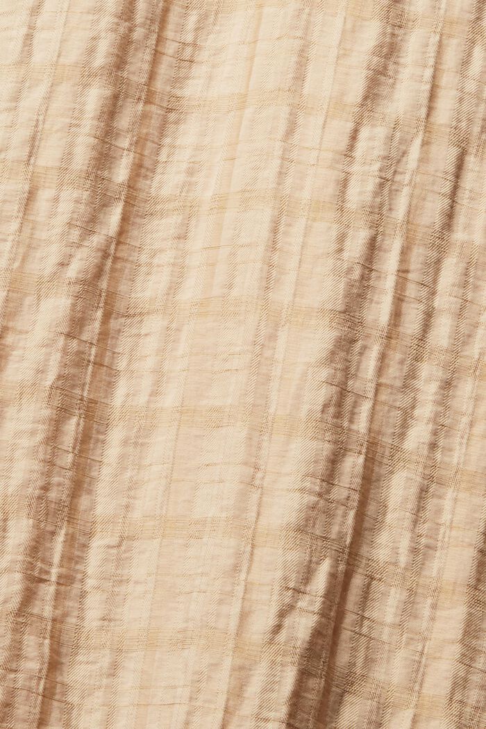 Robe à carreaux longueur midi d’aspect froissé, CREAM BEIGE, detail image number 5