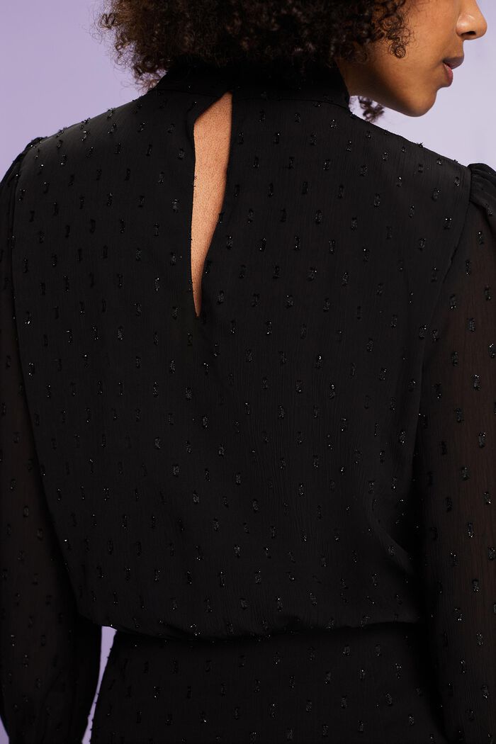 Mini-robe en mousseline et plumetis scintillant, BLACK, detail image number 2