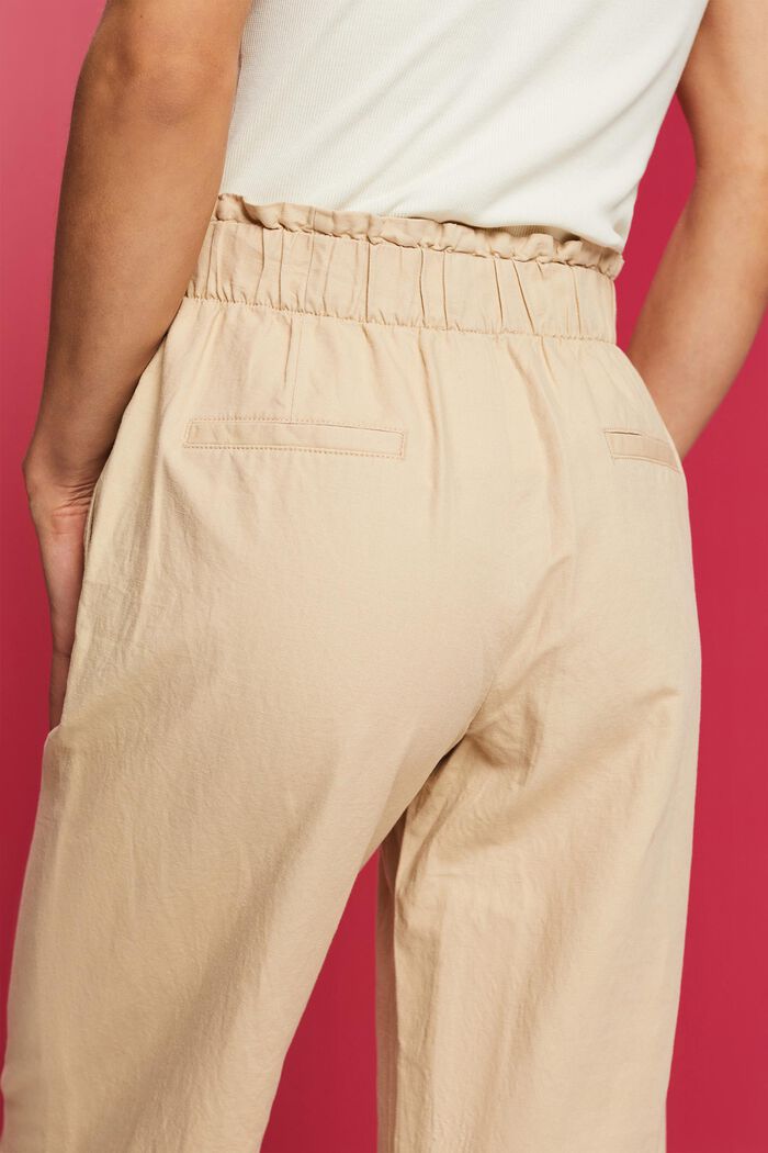Jupe-culotte en coton et lin dotée d’une ceinture à nouer, SAND, detail image number 4