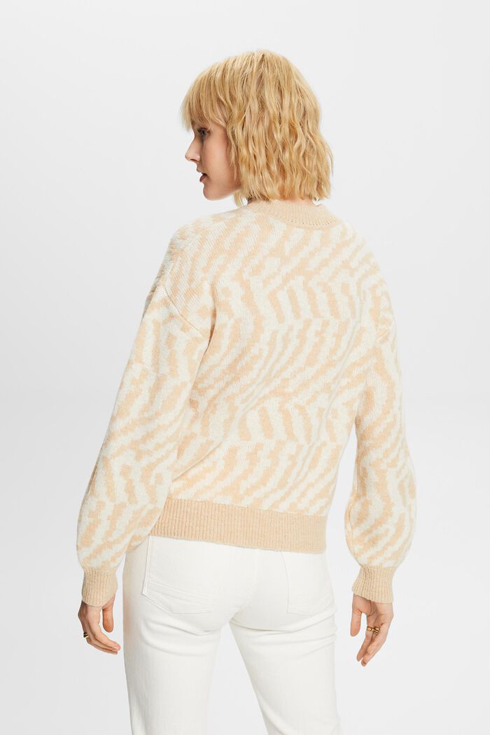 Pull-over en jacquard abstrait, DUSTY NUDE, detail image number 3