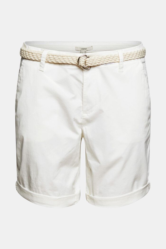 Shorts mit Flechtgürtel, WHITE, detail image number 2