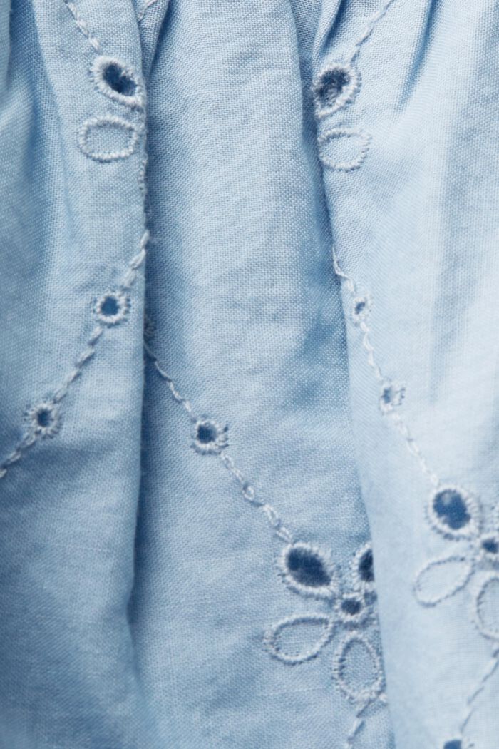 Kleid mit Stickerei, 100 % Baumwolle, LIGHT BLUE LAVENDER, detail image number 4