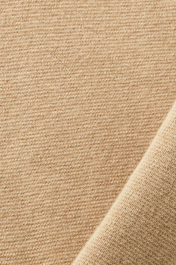 Cardigan en laine mélangée à encolure en V, SAND, detail image number 4
