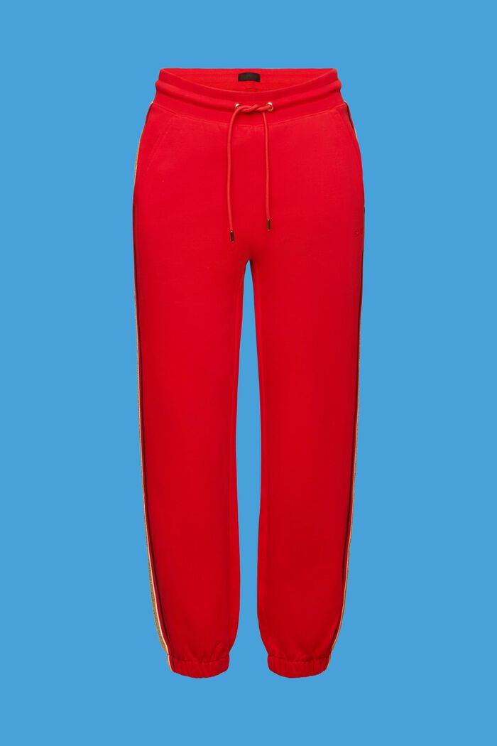 Gestreifte Trackpants aus Baumwolle, RED, detail image number 6