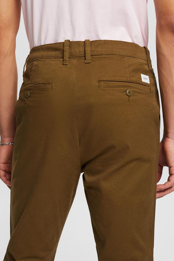 Pantalon chino à jambes étroites, KHAKI GREEN, detail image number 3