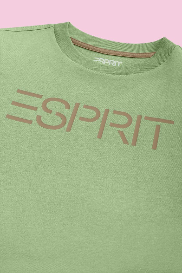 T-Shirt aus Bio-Baumwolle mit Logo, LIGHT GREEN, detail image number 2