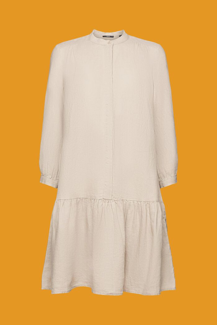 Mini robe-chemise, 100 % lin, LIGHT TAUPE, detail image number 6