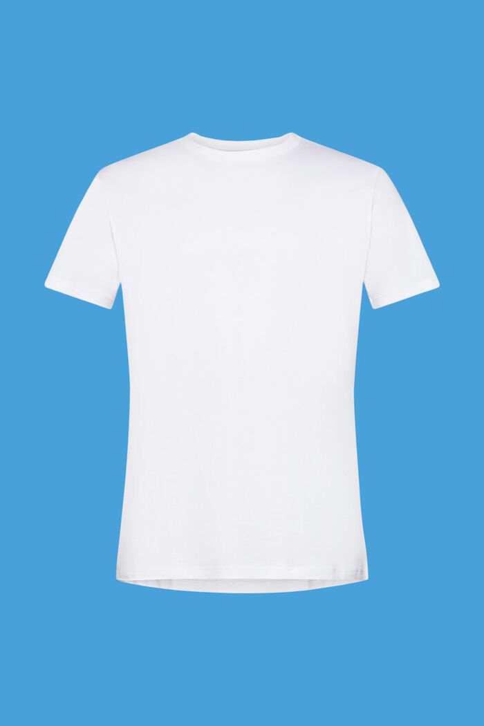 Jersey-T-Shirt mit Rundhalsausschnitt, WHITE, detail image number 6