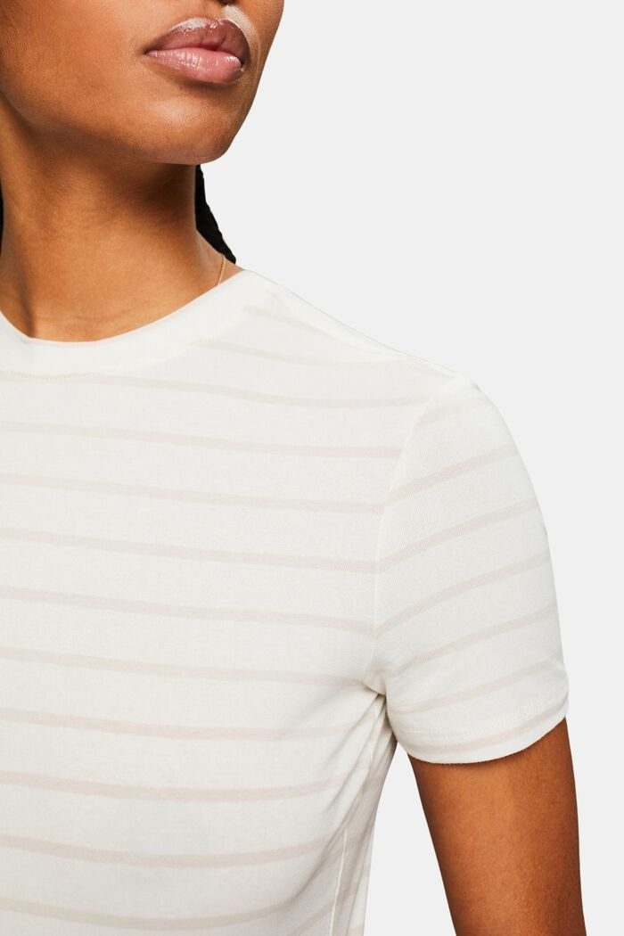 T-shirt rayé à col ras-du-cou, OFF WHITE, detail image number 3