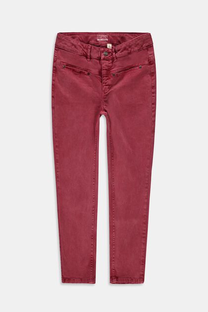 Pantalon à teneur en coton bio, DARK RED, overview