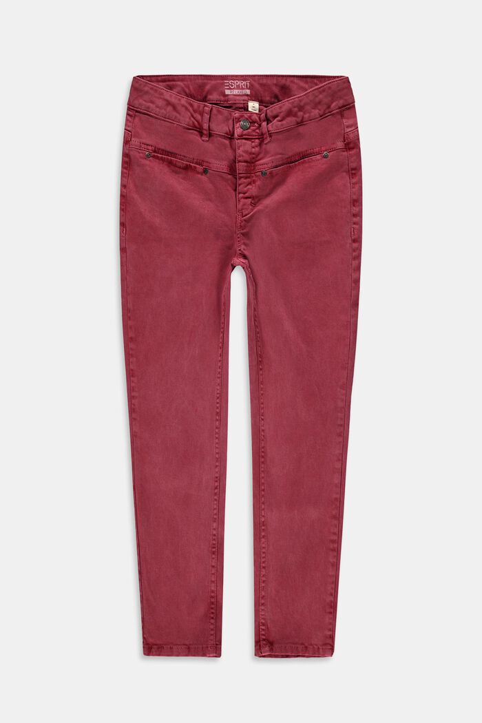 Pantalon à teneur en coton bio, DARK RED, detail image number 0