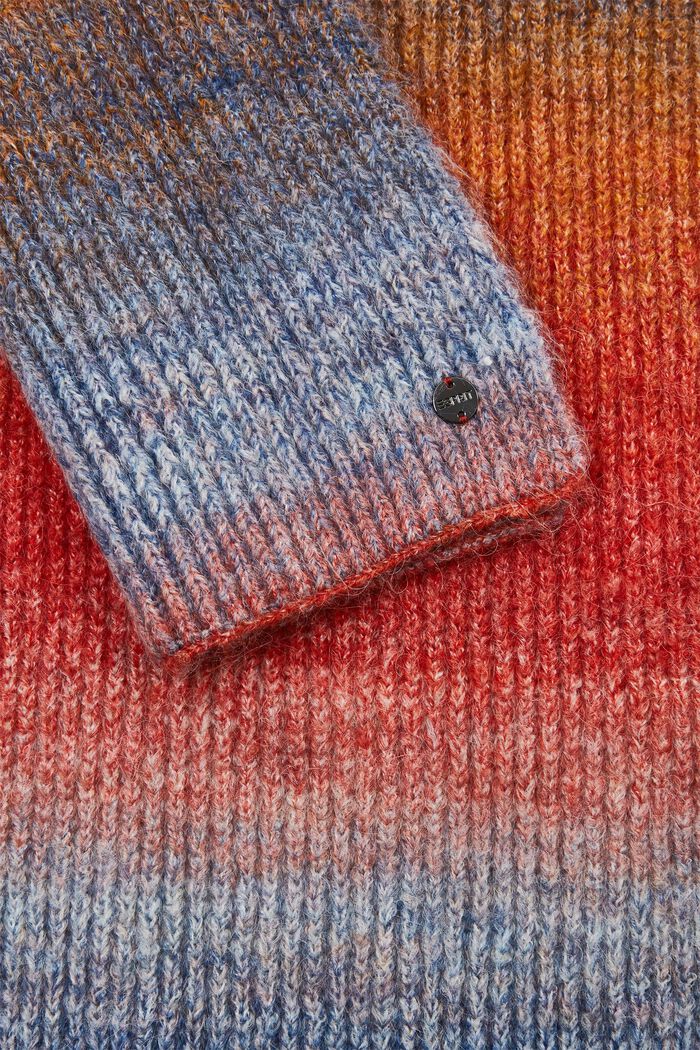 Écharpe en maille multicolore à teneur en laine, GOLDEN ORANGE, detail image number 1