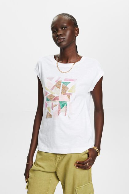 T-Shirt mit Print, 100 % Baumwolle