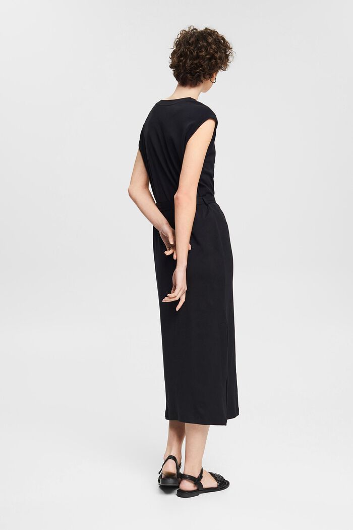 Jersey-Kleid mit Bindegürtel, BLACK, detail image number 2