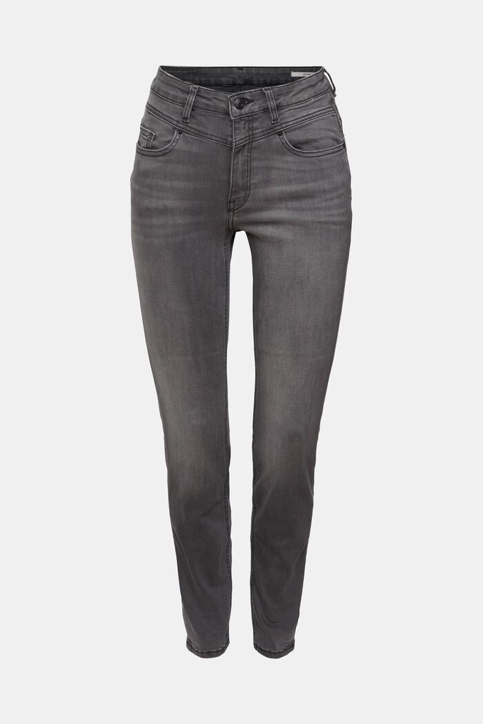 Skinny Jeans mit hohem Bund, GREY DARK WASHED, detail image number 2