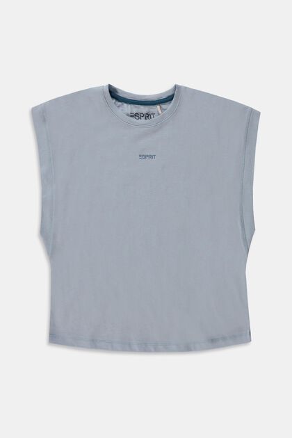 T-shirt de coupe carrée, 100 % coton, PASTEL BLUE, overview