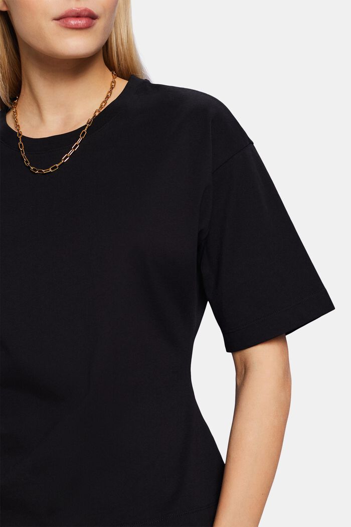 T-shirt à col ras-du-cou cintré à la taille, BLACK, detail image number 3