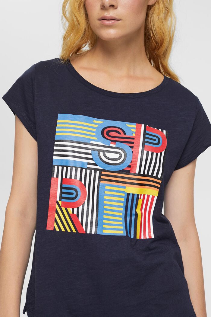 Slub-Shirt mit Print, 100% Baumwolle, NAVY, detail image number 2