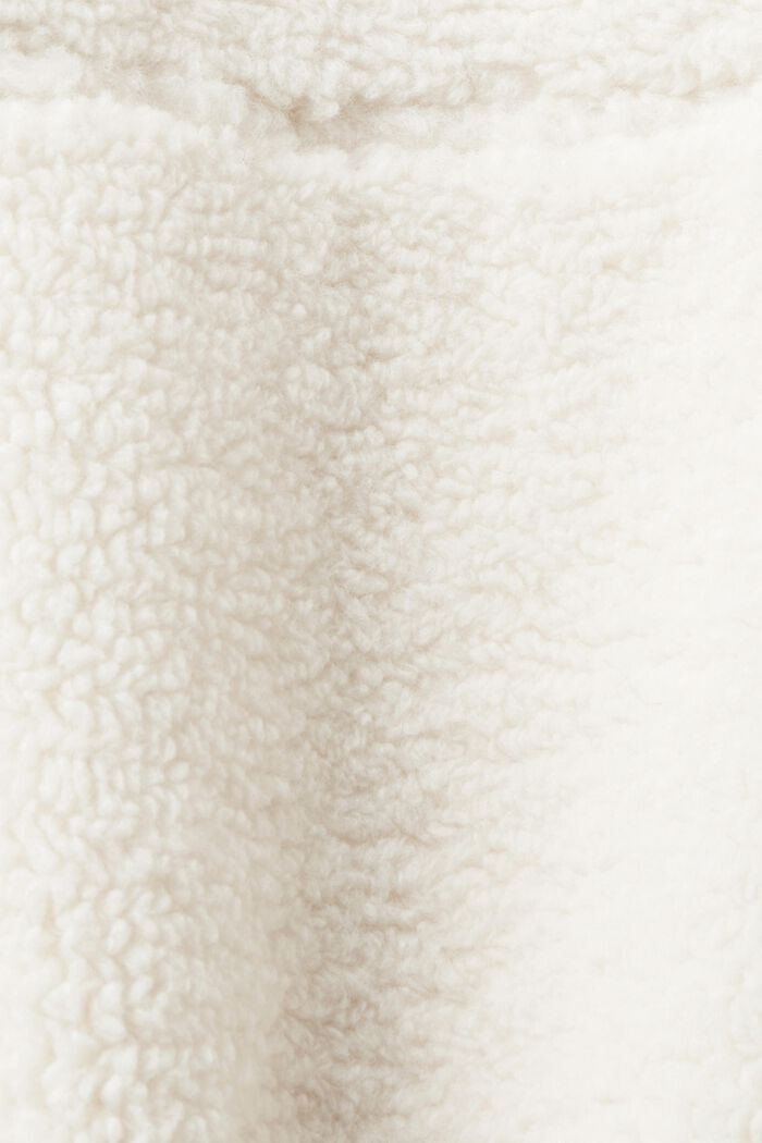 Veste sans manches en borgana d’aspect peluche ornée d’un logo brodé, OFF WHITE, detail image number 5