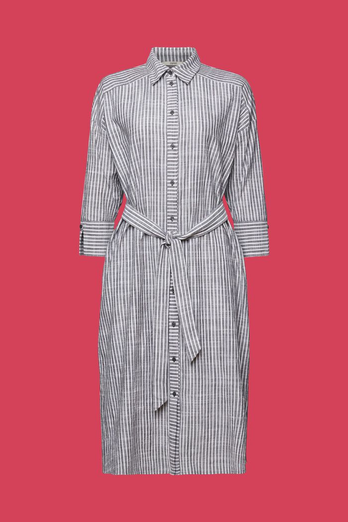 Robe-chemise ceinturée, 100 % coton, ANTHRACITE, detail image number 6
