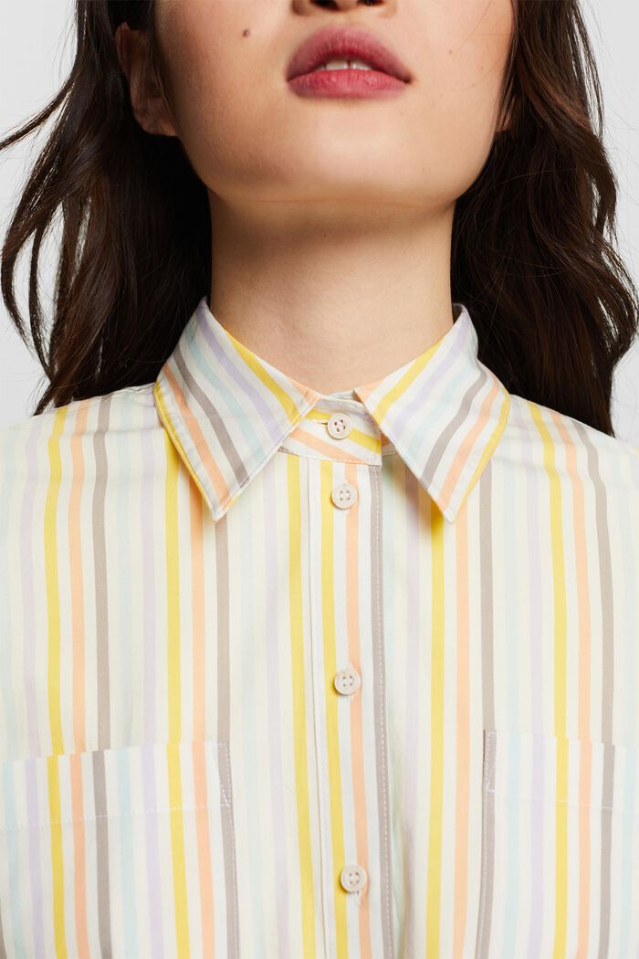 Gestreiftes Button-Down-Hemd in Oversize-Form, OFF WHITE, detail image number 3