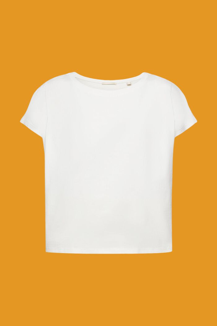 T-Shirt mit Faltendetails, OFF WHITE, detail image number 6