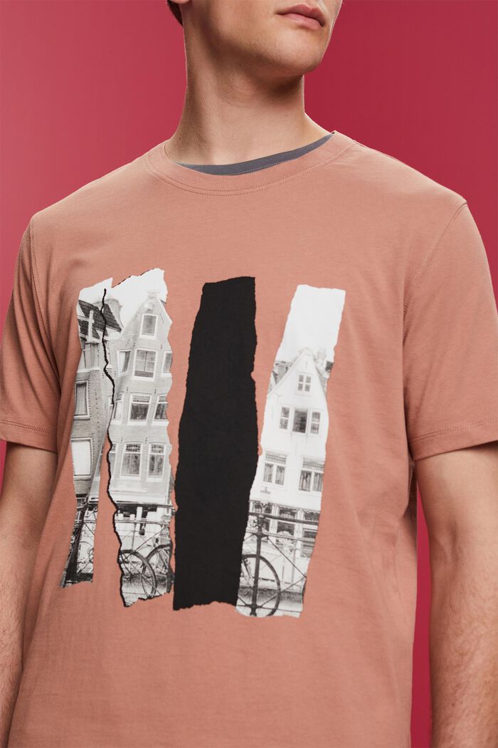 Rundhals-T-Shirt mit Print, 100 % Baumwolle, DARK OLD PINK, detail image number 2