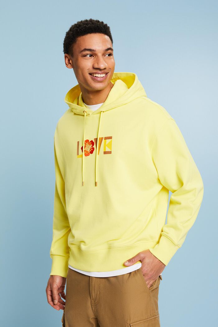 Unisex-Hoodie in Oversize-Form mit Print, PASTEL YELLOW, detail image number 0