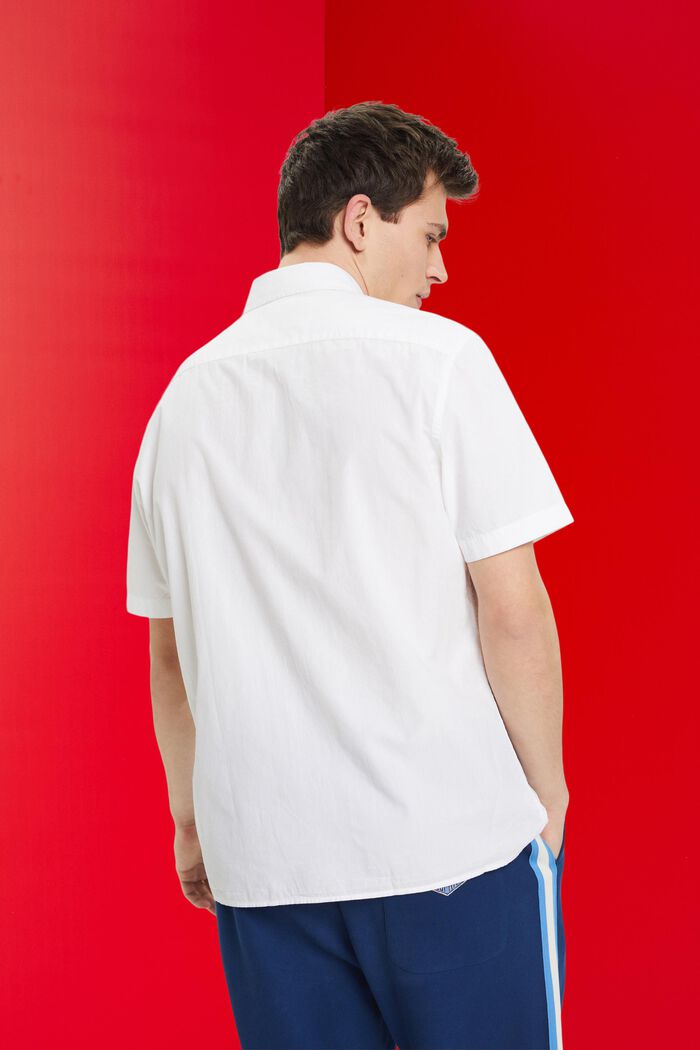 Kurzärmeliges Hemd aus nachhaltiger Baumwolle, WHITE, detail image number 3