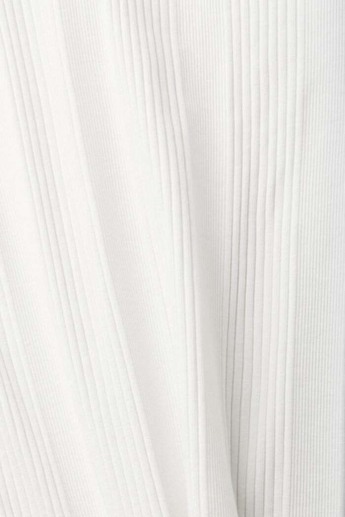 Geripptes Langarm-Poloshirt mit Knöpfen, OFF WHITE, detail image number 4