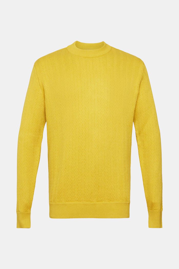 Sweater mit Fischgrat-Muster, DUSTY YELLOW, detail image number 6