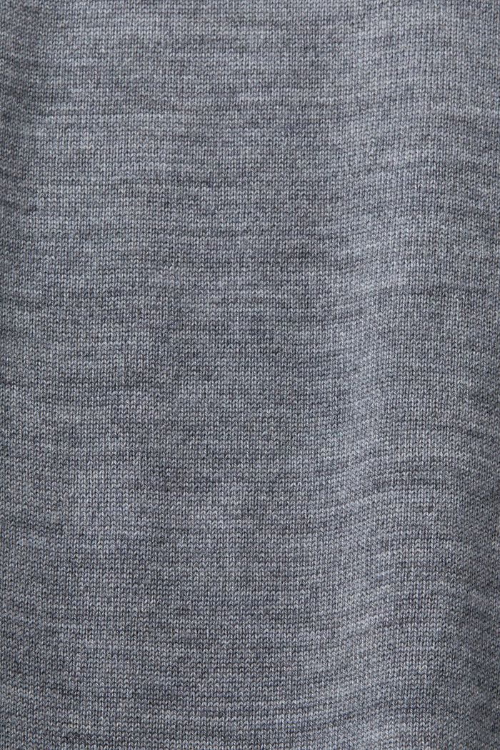 Pull-over à col cheminée en laine mérinos, GREY, detail image number 5