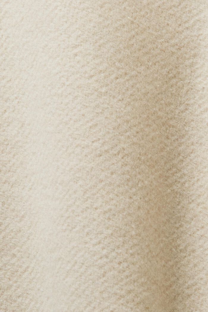 Chemise en tissu brossé de laine mélangée, OFF WHITE, detail image number 5