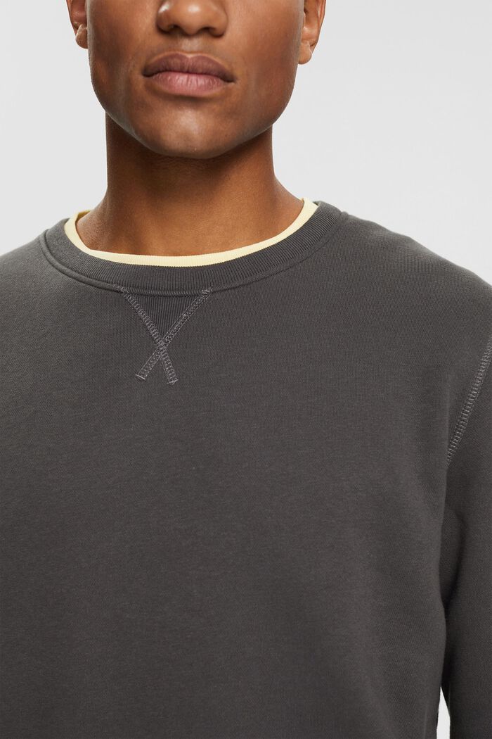 Unifarbenes Sweatshirt im Regular Fit, DARK GREY, detail image number 3