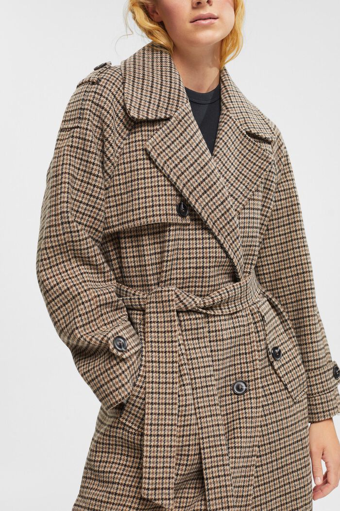 Manteau en laine mélangée à carreaux, BARK, detail image number 2