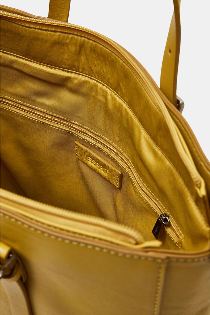 Tote Bag in Leder-Optik, DUSTY YELLOW, detail image number 3