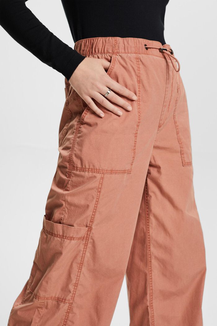 Pantalon cargo à enfiler, 100 % coton, TERRACOTTA, detail image number 1