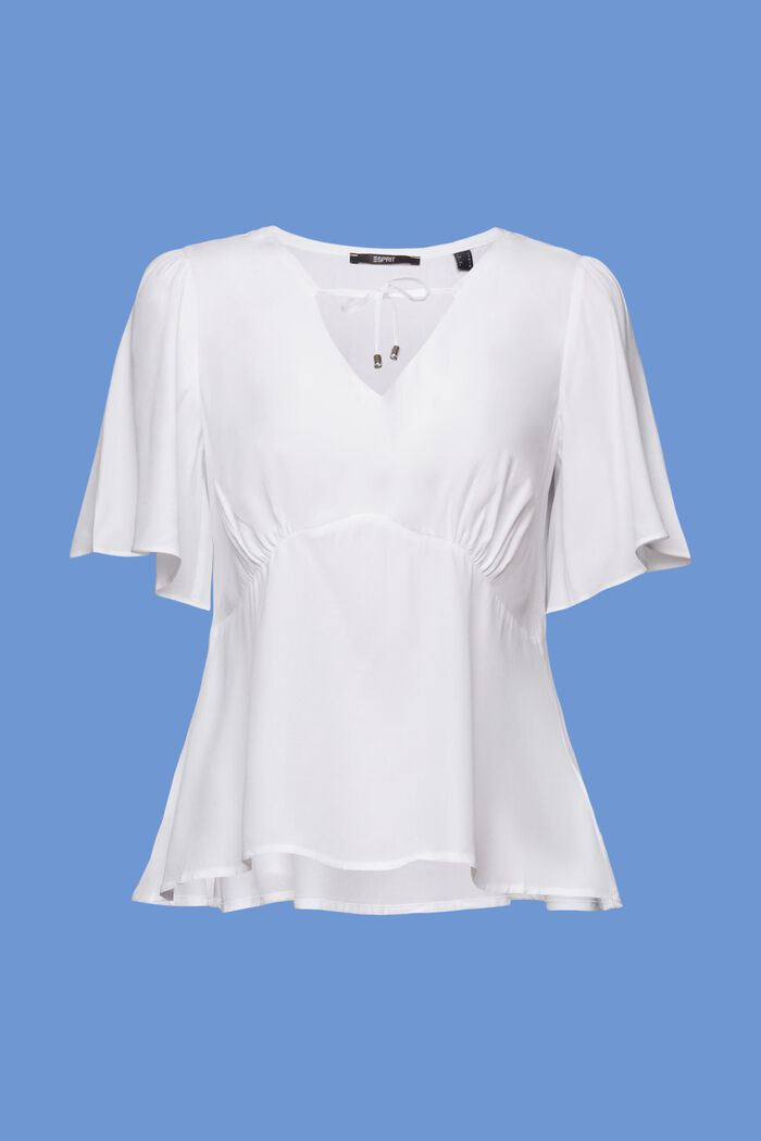 Haut façon blouse en LENZING™ ECOVERO™, WHITE, detail image number 6