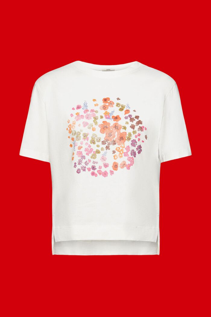 T-shirt à imprimé à fleurs, OFF WHITE, detail image number 6