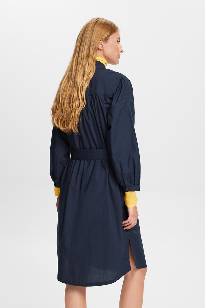 Robe-chemise dotée d’une ceinture à nouer, 100 % coton, PETROL BLUE, detail image number 4