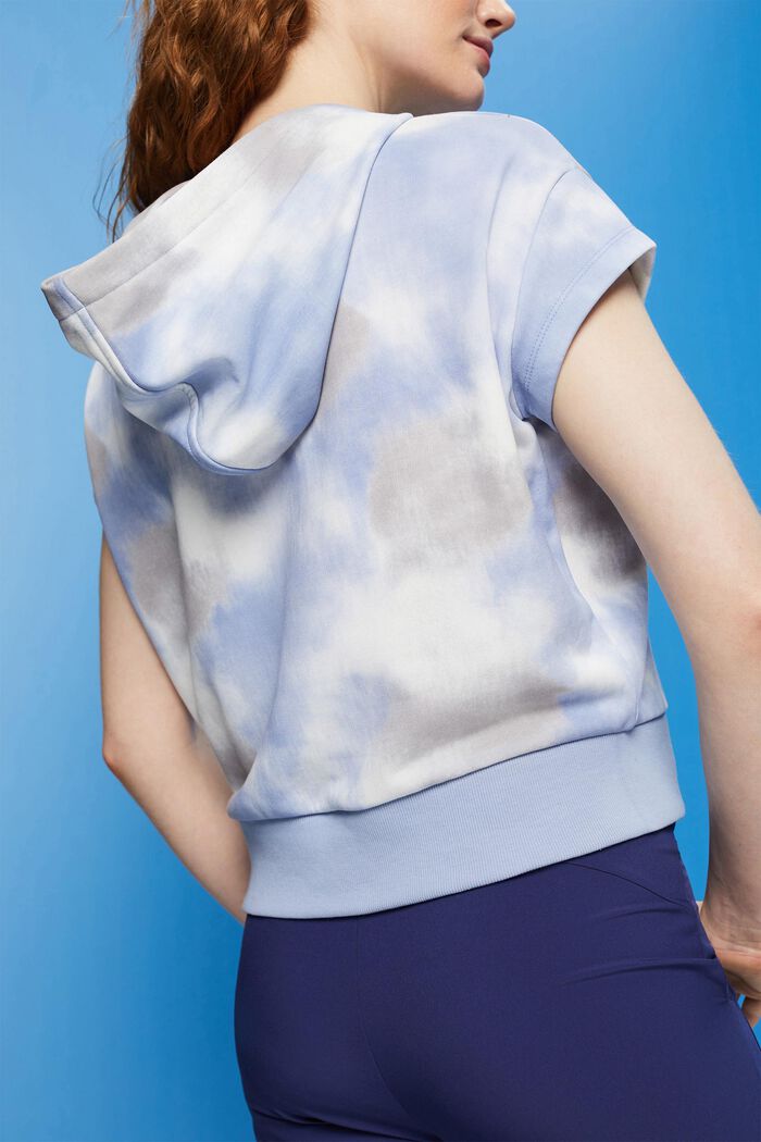 Sweat à capuche à manches courtes orné d’un imprimé, GREY BLUE, detail image number 2