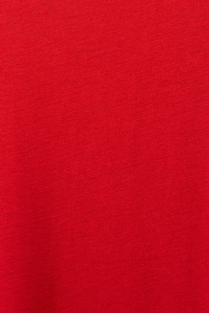 T-shirt à col rond en jersey de coton Pima, DARK RED, detail image number 5