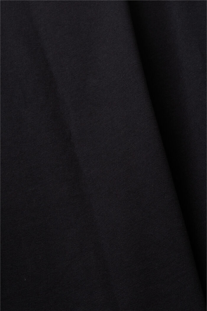Jersey-T-Shirt mit Brust-Print, 100 % Baumwolle, BLACK, detail image number 6