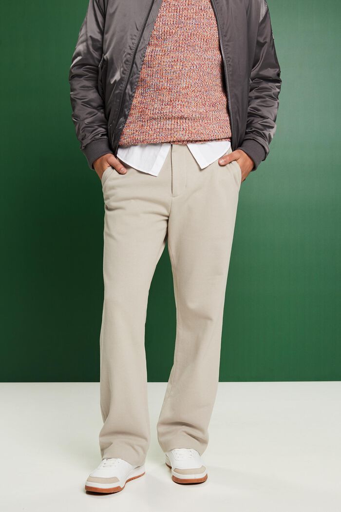 Pantalon en jersey de maille piquée, BEIGE, detail image number 0