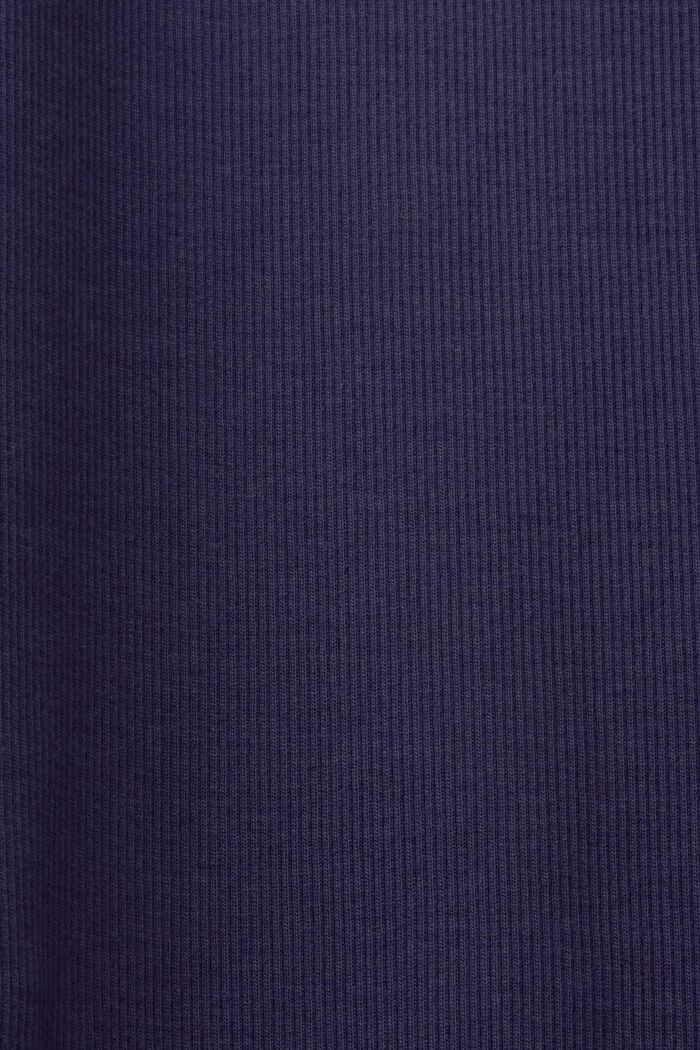 Robe longueur midi en jersey côtelé, coton stretch, INK, detail image number 5