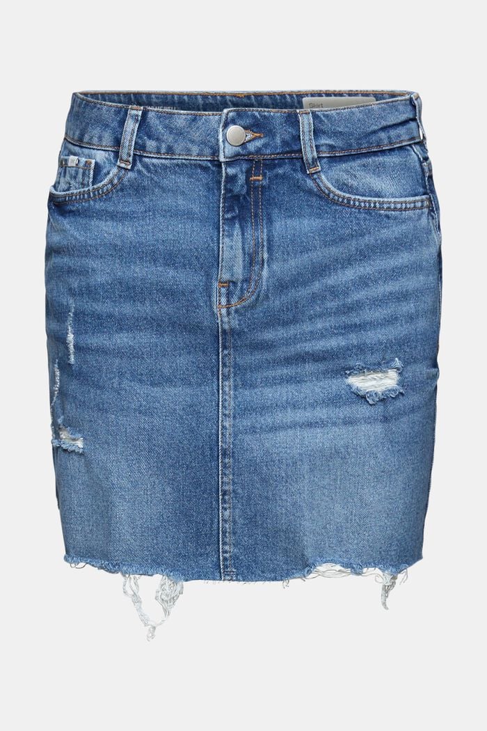Jeans-Rock mit Organic Cotton, BLUE MEDIUM WASHED, detail image number 7