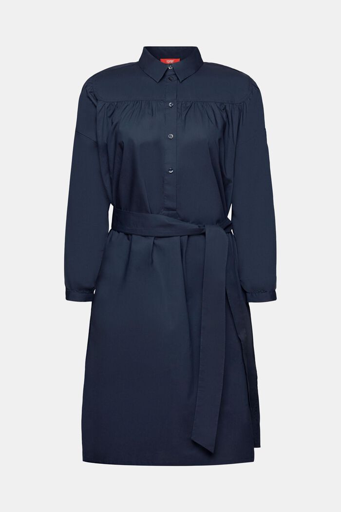 Robe-chemise dotée d’une ceinture à nouer, 100 % coton, PETROL BLUE, detail image number 6